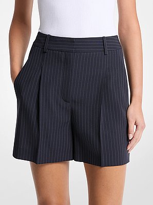 Pinstripe Woven Shorts