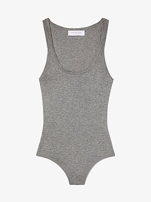 Ribbed Stretch Viscose Tank Top Bodysuit