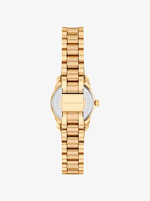 Petite Lexington Pav&eacute; Gold-Tone Watch