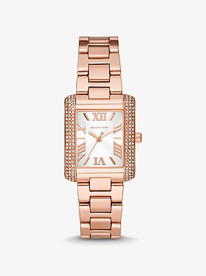 Mini Emery Pav&eacute; Rose-Gold Tone Watch