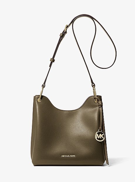 Joan Large Pebbled Leather Slouchy Messenger Bag