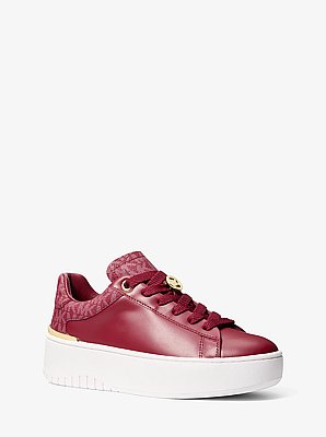 Dottie Leather and Signature Logo Sneaker