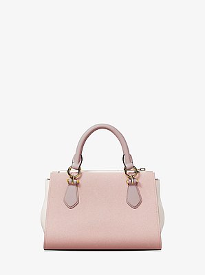 Marilyn Small Color-Block Saffiano Leather Messenger Bag