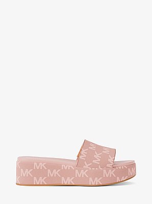 Sadler Logo Jacquard Platform Slide Sandal