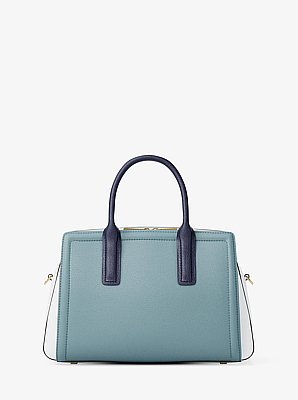 Laila Medium Color-Block Pebbled Leather Satchel