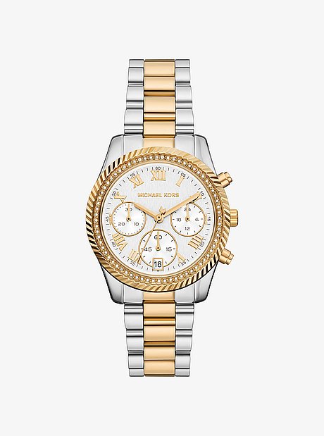 Orologio Lexington bicolore con pav&eacute;