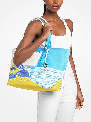 Michael Kors X Christina Zimpel Large Cotton Canvas Tote Bag