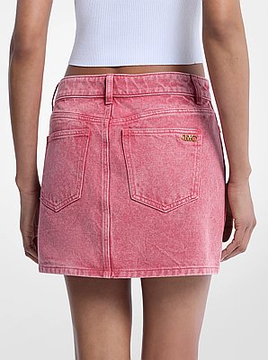 Garment-Dyed Denim Mini Skirt