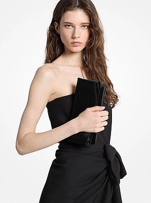 Isabella Satin Foldover Clutch