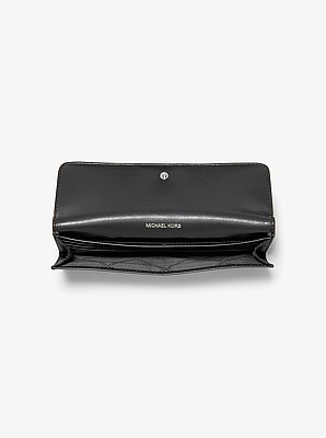 Brieftasche Jet Set Large aus Saffianleder mit Druckknopf