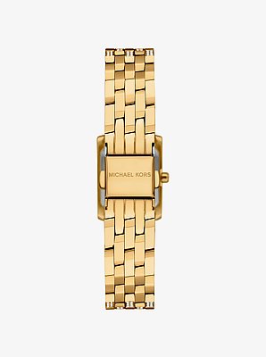 Micro Georgie Pav&eacute; Gold-Tone Watch