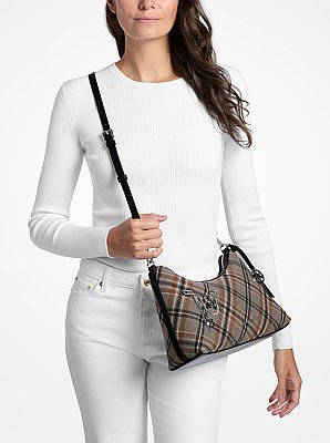 Sammy Medium Plaid Print Wool Blend Convertible Shoulder Bag