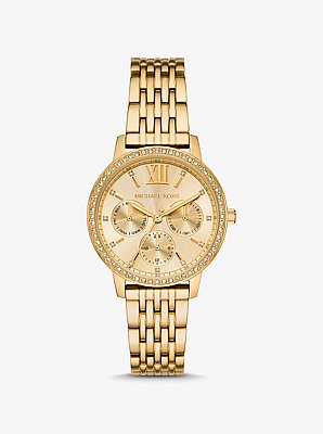 Melissa Pav&eacute; Gold-Tone Watch