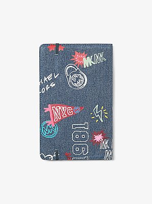 Cuaderno mediano de denim con adornos