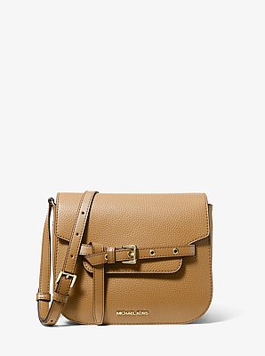 Emilia Small Pebbled Leather Saddle Crossbody Bag