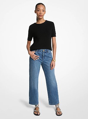 Straight-Leg Stretch Denim Jean