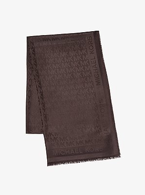 Logo Jacquard Silk Scarf
