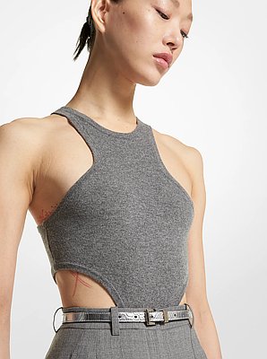 Metallic Crocodile Embossed Leather Trouser Belt