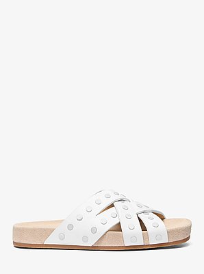 Irene Studded Leather Flat Sandal