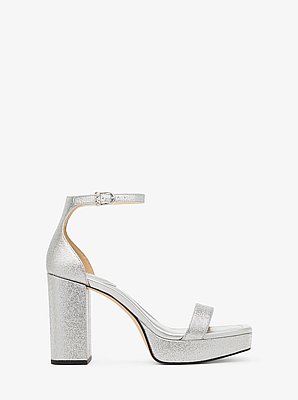 Merriam Glitter Embellished Leather Platform Sandal