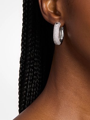 Quadratische Ohrringe mit Pav&eacute;