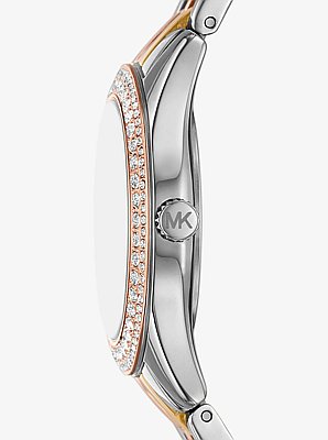 Montre Mini Harlowe tricolore &agrave; pierres pav&eacute;es