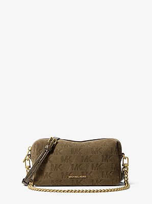 Bryant Small Logo Embossed Suede Convertible Crossbody Bag