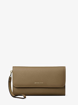 Pochette &agrave; sangle Jet Set pour smartphone de taille moyenne en cuir grain&eacute;