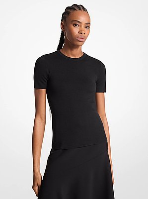 Cashmere Short-Sleeve Sweater