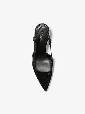 Alora Snake Embossed Leather Slingback Pump
