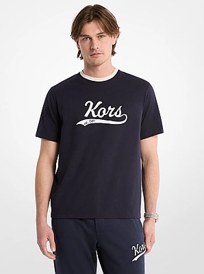 T-shirt universitaire en jersey de coton KORS