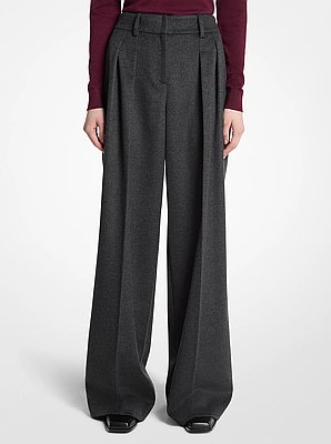 Cashmere Pleated Slouch Trousers