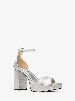 Merriam Glitter Embellished Leather Platform Sandal
