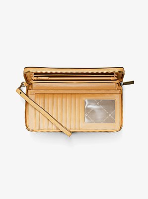 Jet Set Travel Large Pebbled Leather Wristlet