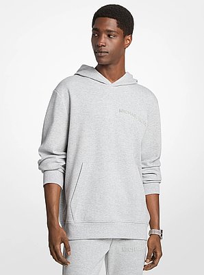 Embossed Logo Cotton Blend Hoodie