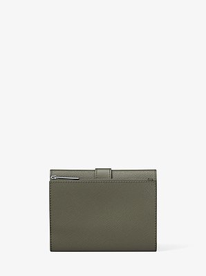 Billetera Greenwich mediana con tres pliegues de piel
