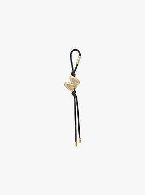 Initial Gold-Tone and Speckled Cord Bag Charm