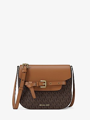 Emilia Small Signature Logo Saddle Crossbody Bag