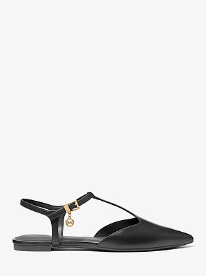 Cherie Leather T-Strap Flat