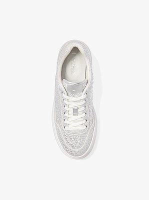 Hayes Studded Linen Blend Platform Sneaker