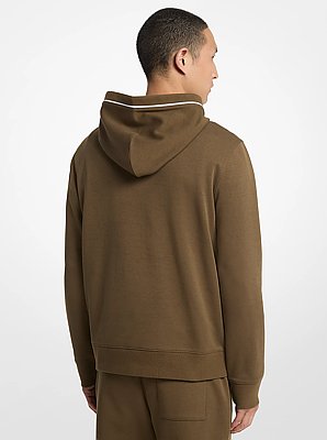 Logo Trim Cotton Blend Hoodie
