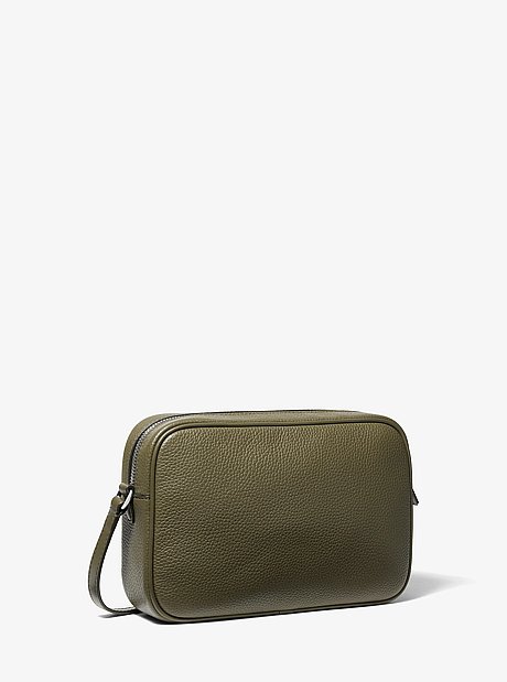 Jet Set Large Pebbled Leather Camera Crossbody Bag