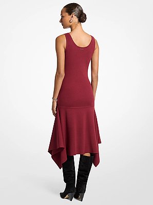 Stretch Knit Sleeveless Handkerchief Dress