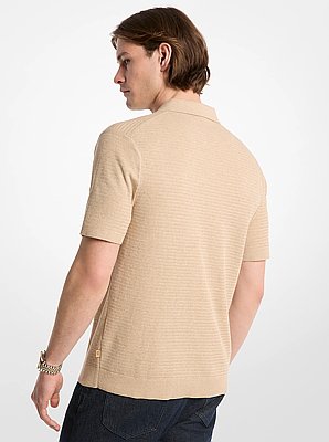 Polo zipp&eacute; en maille de coton