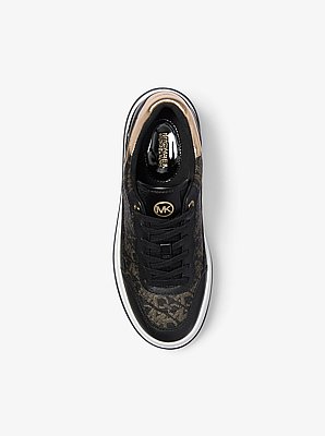 Hayes Metallic Empire Monogram and Leather Trainer