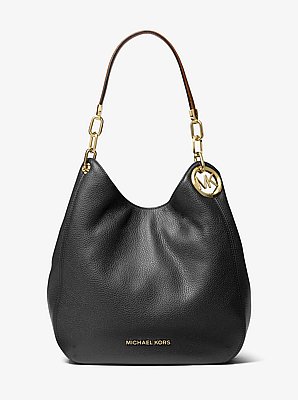Bolso de hombro Lillie grande de piel granulada