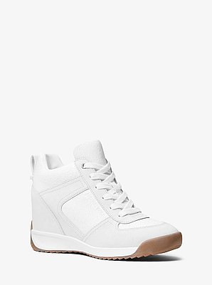 Nikko S2 Embellished Mixed-Media Wedge Trainer