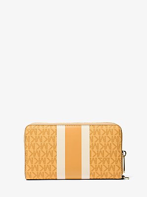 Jet Set Travel Large Striped Signature Logo Smartphone Wallet