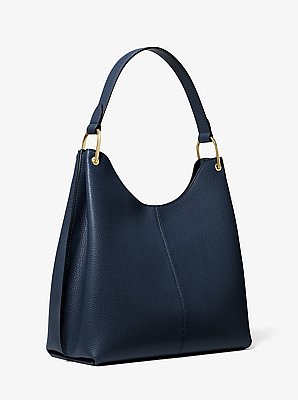 Joan Large Pebbled Leather Hobo Shoulder Bag