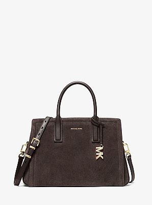 Bolso satchel Laila mediano de gamuza